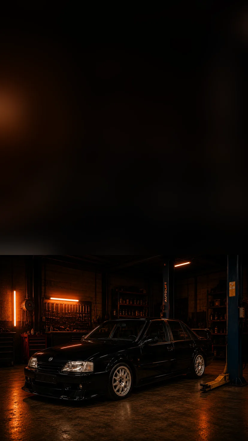 Opel Omega A Evolution 500 in de werkplaats
